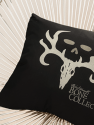 VISI-ONE Black Bone Collector Square Pillow, Black Pillow For Sofa, Bed, Couch & Chair Decoration