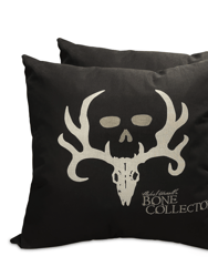 VISI-ONE Black Bone Collector Square Pillow, Black Pillow For Sofa, Bed, Couch & Chair Decoration