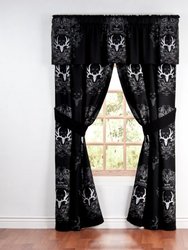 Visi-One Black Valance 88'' x 18'' Inches, Abstract Valance Curtain for Bedroom, Kitchen, Living Room & Farmhouse, Perfect for Indoor & Outdoor Décor