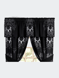 Visi-One Black Valance 88'' x 18'' Inches, Abstract Valance Curtain for Bedroom, Kitchen, Living Room & Farmhouse, Perfect for Indoor & Outdoor Décor