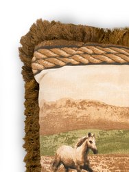 VISI-ONE Blue Ridge Trading Running Wild Horse Decorative Hunting Square Throw Pillow, 20" x 20" & 14" x 20" Inches, Brown