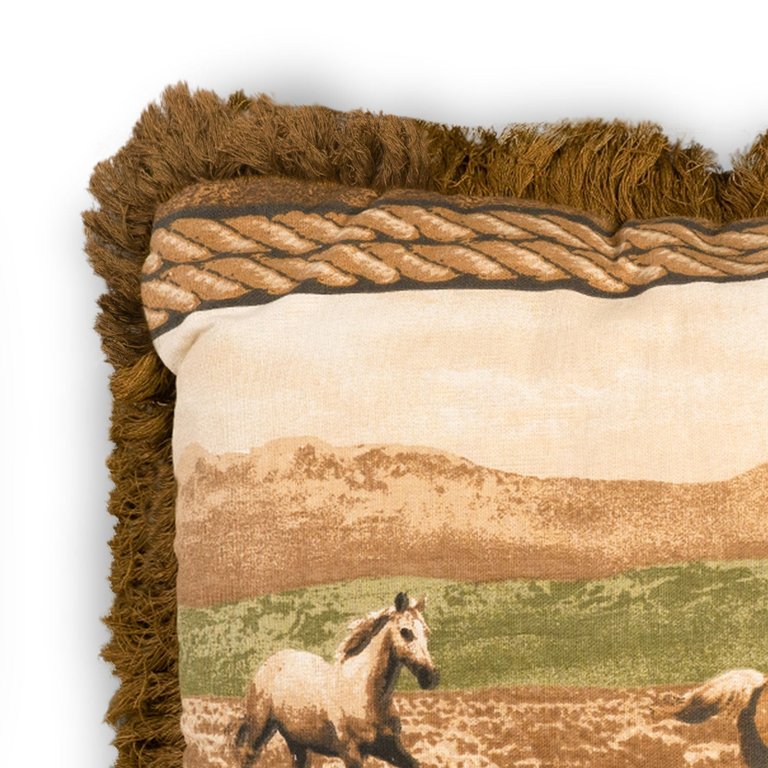 VISI-ONE Blue Ridge Trading Running Wild Horse Decorative Hunting Square Throw Pillow, 20" x 20" & 14" x 20" Inches, Brown