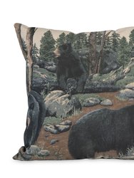 VISI-ONE Blue Ridge Trading The Lodge Bear Decorative Hunting Square Throw Pillow, 18" x 18" Inches, Multi Cushion For Sofa, Bed, Couch & Chair - Green