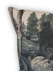 VISI-ONE Blue Ridge Trading The Lodge Bear Decorative Hunting Square Throw Pillow, 18" x 18" Inches, Multi Cushion For Sofa, Bed, Couch & Chair