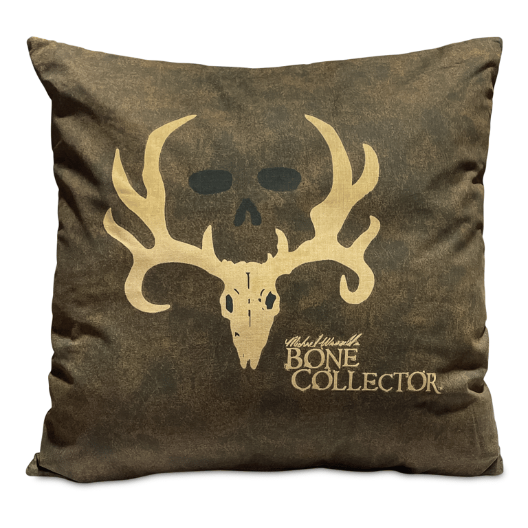 VISI-ONE Brown & Tan Bone Collector Square Pillow, 20" x 20" Inches, Rustic Cushion For Bed, Sofa, Chair and Couch - Brown