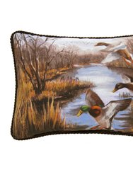 VISI-ONE Ridge Trading Duck Approach  Square Pillow, Rustic Forest Cushion For sofas, beds, and chairs - 18" x 18" Inches & 14" x 20" Inches - Overall