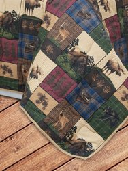Visi-One True Grit The Lodge Quilt/Sham Set, Animal Printed Quilt Set ,Polycotton Fabric,1 Quilt, 2 Shams & for Bedroom, Hunting & Outdoor - Multi