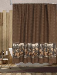 Visi-One Whitetail Dream Shower Curtain, Cotton Fabric Shower Curtains 72" x 72", Water Resistant Curtains for Bathroom, Stalls, and Bathtubs