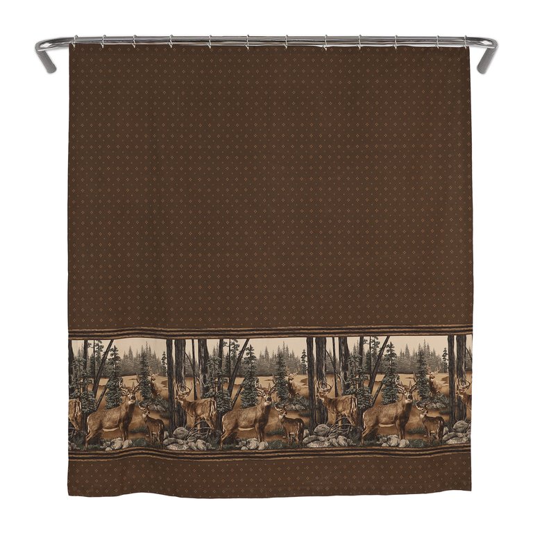Visi-One Whitetail Dream Shower Curtain, Cotton Fabric Shower Curtains 72" x 72", Water Resistant Curtains for Bathroom, Stalls, and Bathtubs