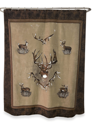 Visi-One Whitetail Ridge Shower Curtain, Forest Printed Shower Curtains 72" x 72", Water Resistant Curtains for Bathroom, Stalls, and Bathtubs