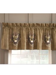 Whitetail Ridge Valance 21" x 63'' Inches, Animal Theme Valance Curtain for Bedroom, Kitchen, Living Room & Farmhouse, Perfect for Indoor & Outdoor - Light Brown