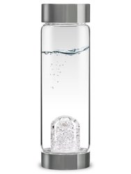 Via Diamonds Crystal Water Bottlewith Genuine Diamond Slivers (4ct.) and Clear Quartz