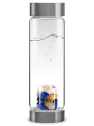 Via Inspiration Crystal Water Bottle With Lapis Lazuli & Rutilated Quartz