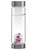 Via Wellness Crystal Water Bottle With Amethyst, Rose Quartz & Clear Quartz