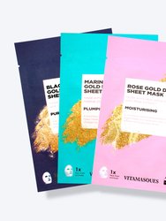 Gold Face Sheet Mask Collection Set