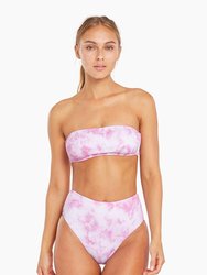 Barcelona High Waist Bottom - Magenta Tie Dye EcoTex