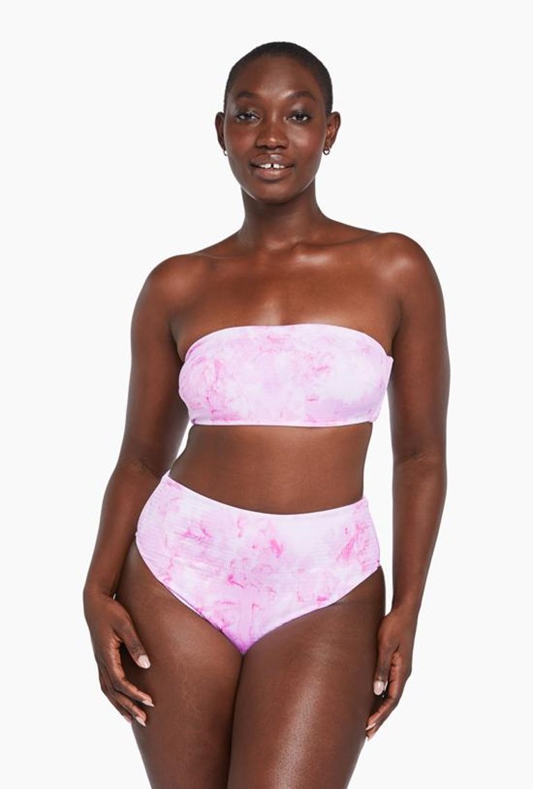 Barcelona High Waist Bottom - Magenta Tie Dye EcoTex