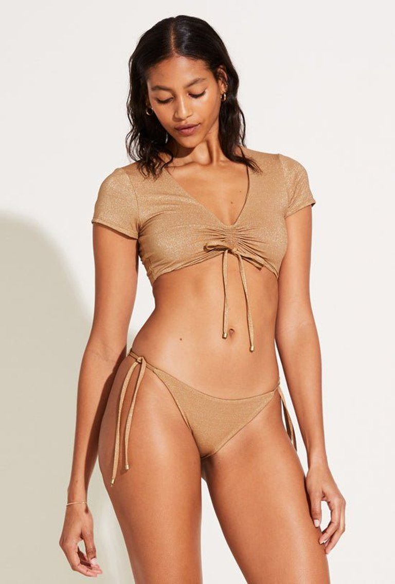 Elle Tie Side Bottom  - Golden Glow Metallic - Golden Glow Metallic