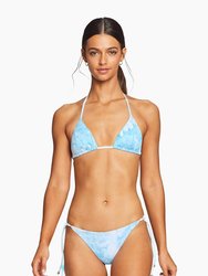 Gia Reversible Triangle Top - Cyan Texture Tie Dye - Cyan Texture Tie Dye