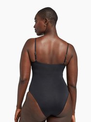 Jenna High Leg One Piece - Black EcoLux