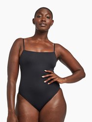 Jenna High Leg One Piece - Black EcoLux - Black EcoLux