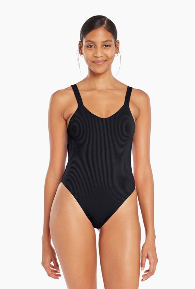 Leah One Piece - Black EcoRib - Black Ecorib