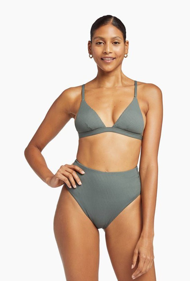 Moss Bralette Top  - Sea Green EcoRib