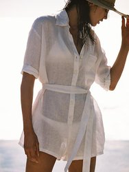 Playa Romper - EcoLinen White