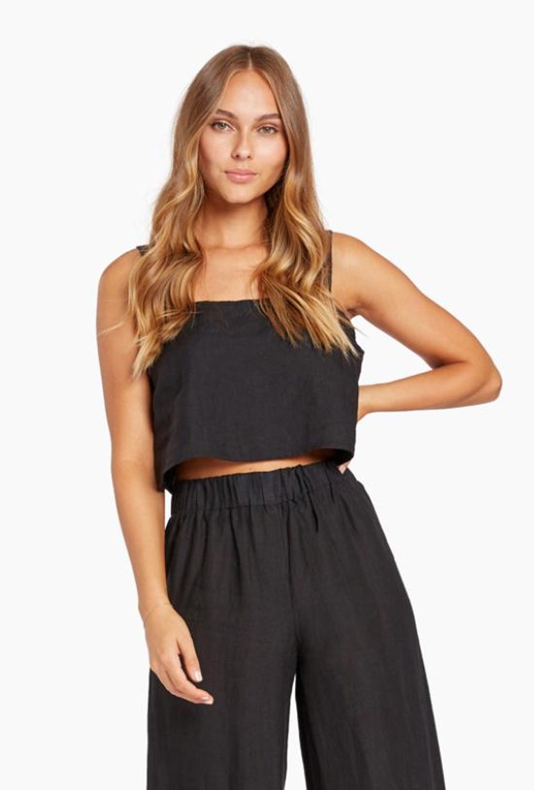 Tallows Crop Top - EcoLinen Black - EcoLinen Black