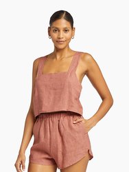 Tallows Crop Top - EcoLinen Terra Cotta - Java Edition