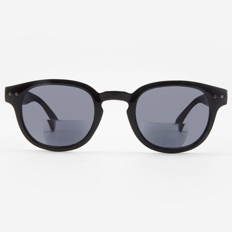 Lucca Vintage Bifocal Reading Sunglasses - Black