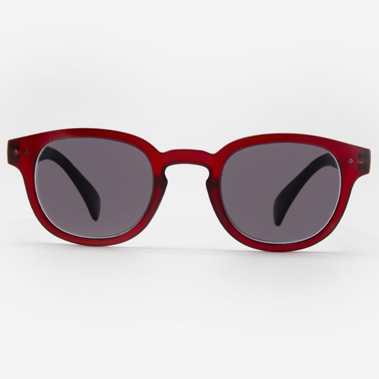 Lucca Vintage Full Reading Sunglasses - Burgundy