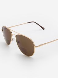 Milan Aviator Bifocal Sunglasses - Gunmetal