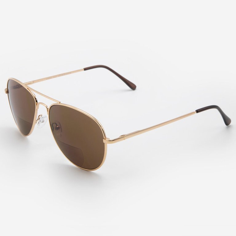 Milan Aviator Bifocal Sunglasses - Gunmetal