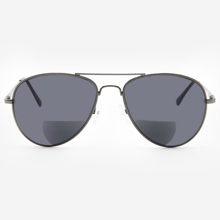 Milan Aviator Bifocal Sunglasses - Black