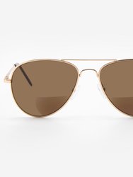 Milan Aviator Bifocal Sunglasses - Gold