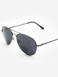 Milan Aviator Bifocal Sunglasses - Black