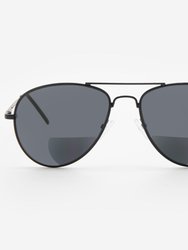 Milan Aviator Bifocal Sunglasses - Black