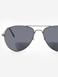 Milan Aviator Bifocal Sunglasses - Black