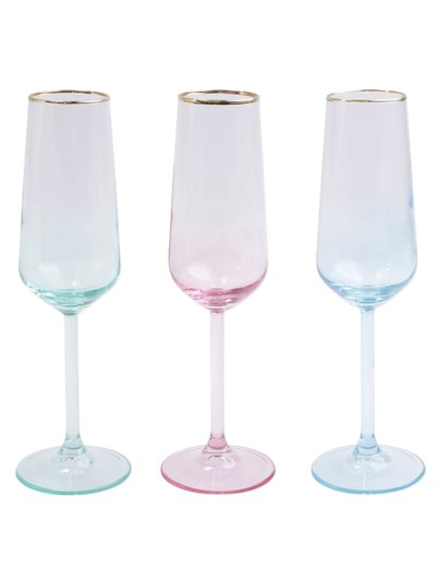 Viva by Vietri Rainbow Assorted Champagne Flutes - Set Of 4 product