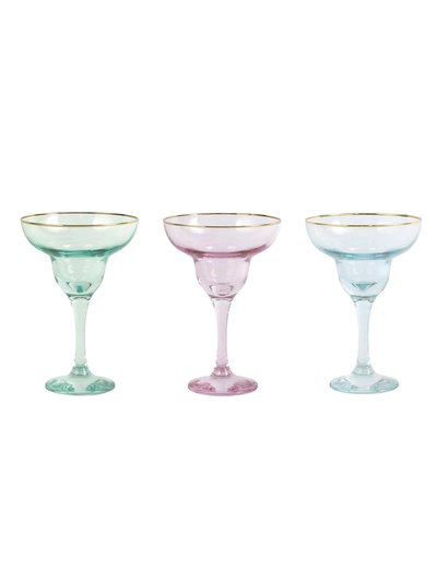 Viva by Vietri Rainbow Assorted Margarita Glasses - Set Of 4 product