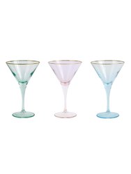 Rainbow Assorted Martini Glasses - Set Of 4 - Assorted