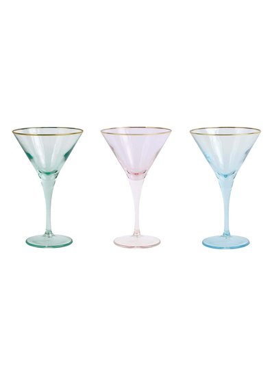 Viva by Vietri Rainbow Assorted Martini Glasses - Set Of 4 product