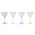 Rainbow Assorted Martini Glasses - Set Of 4 - Assorted