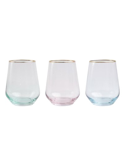 Viva by Vietri Rainbow Assorted Stemless Wine Glasses - Set Of 4 product