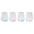 Rainbow Assorted Stemless Wine Glasses - Set Of 4 - Assorted