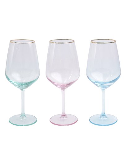 Viva by Vietri Rainbow Assorted Wine Glasses - Set Of 4 product