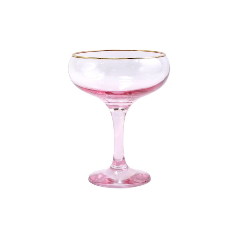 Rainbow Coupe Champagne Glass - Pink