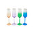 Rainbow Jewel Tone Assorted Champagne Flutes - Set of 4