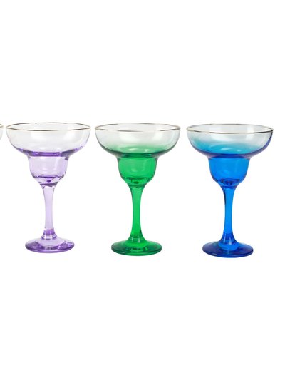 Viva by Vietri Rainbow Jewel Tone Assorted Margarita Glasses - Set of 4 product
